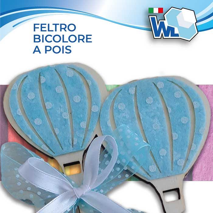 Feltro bicolore a pois 500mm x 700mm